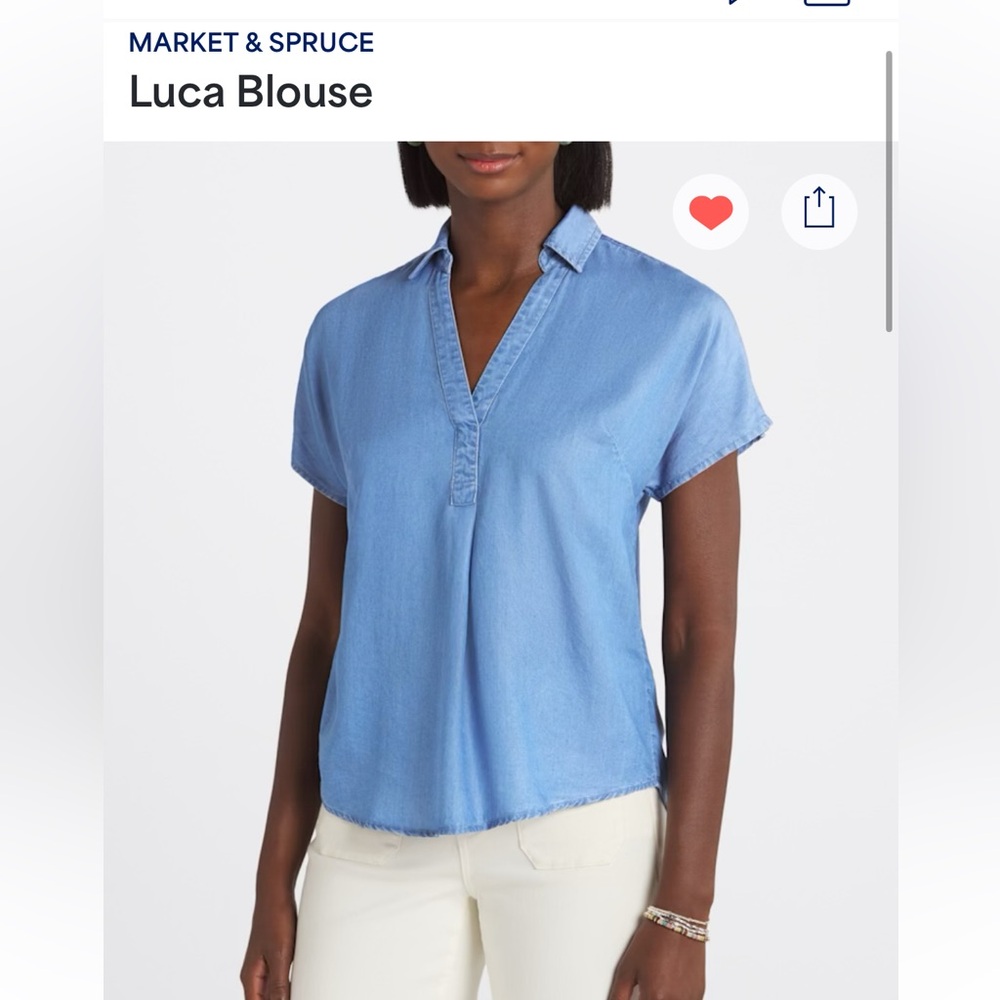 Market & Spruce Light Blue Pullover Top